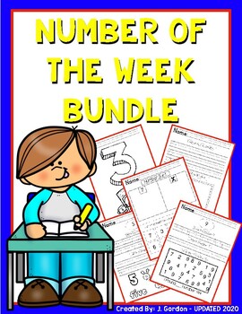 Preview of Number of the Week Bundle: Numbers 1-10 - Number Worksheets & Printables
