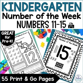 Preview of Pre K & Kindergarten Number Sense Number of Week Math Practice Worksheets