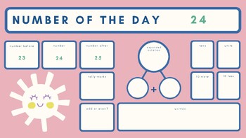 Preview of Number of the day Interactive Two-Digit Number Exploration Worksheet