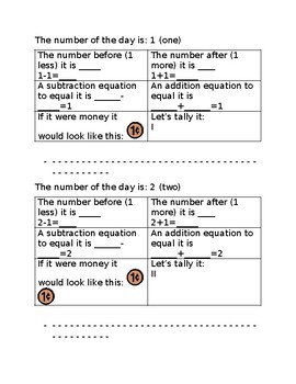 Preview of Number of the day to build fluency and number sense
