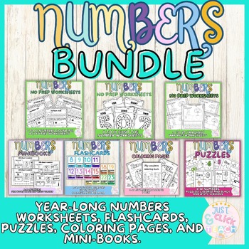Preview of Number of the week year long bundle numbers worksheets and activities mini book