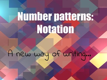 Preview of Number patterns - Notation