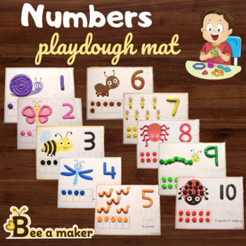 Preview of Number playdough mat busy book