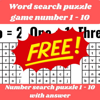 Preview of Number search puzzle 1 - 10