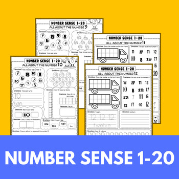 Preview of Number sense 1-20 worksheet / Number recognition assessment