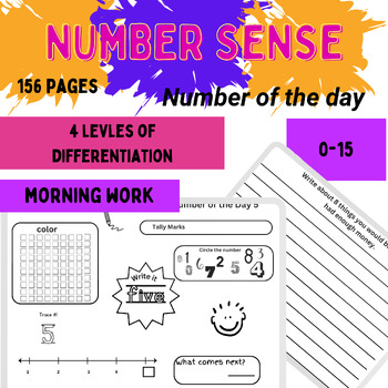 Preview of Number sense Morning math 1-15 number of the day number bonds morning work