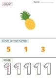 Number sense, counting, recognizing and tracing numbers 1-
