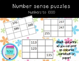 Number sense puzzles to 1000 
