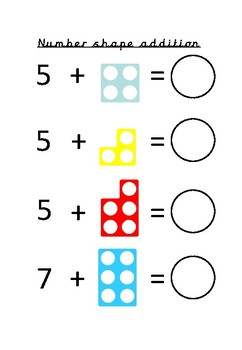 Number shape addition by counting on differentiated worksheets. | TpT