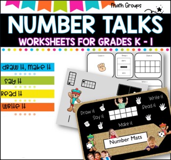 Preview of NUMBER TALKS I Grades k-1 I WORKSHEETS 1-20