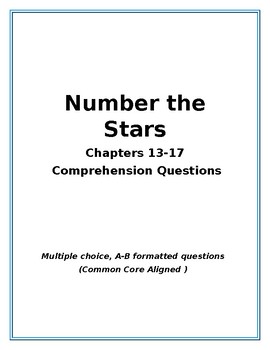 Preview of Number the Stars: Chapter 13-15 Comprehension Questions