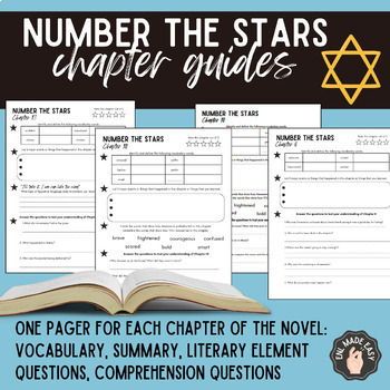 Preview of Number the Stars Chapter Packet One-Pagers ESL or Gen Ed