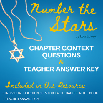 Preview of Number the Stars - Chapter Questions & Answer Key (Lois Lowry) Comprehension