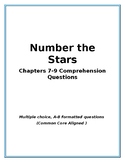Number the Stars: Chapters 7-9 Comprehension Quiz/Test