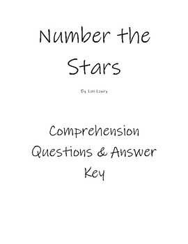 Preview of Number the Stars Comprehension Questions and Answer Key