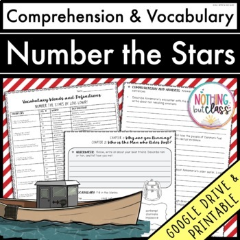 Preview of Number the Stars | Comprehension Questions and Vocabulary by chapter