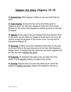 Number The Stars Leveled Reading Comprehension Discussion Questions