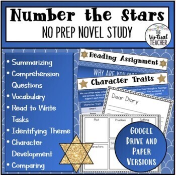 Preview of Number the Stars - Novel Study (Book Club) - Online/Digital + Paper Versions