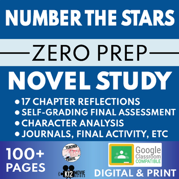 Preview of Number the Stars Novel Study | Book Guide | No Prep | Self Grading