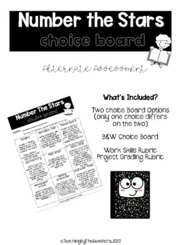 Preview of Number the Stars Choice Board & Alternate Assessment