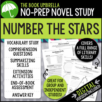 Preview of Number the Stars Novel Study { Print & Digital }