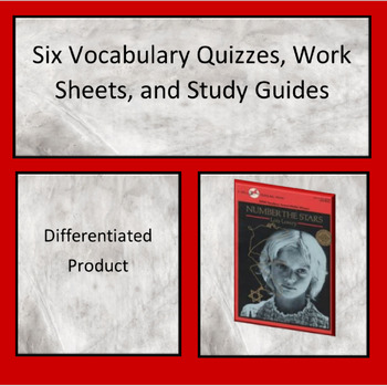 Preview of Number the Stars Vocabulary Quizzes, Work Sheets, and Study Guides
