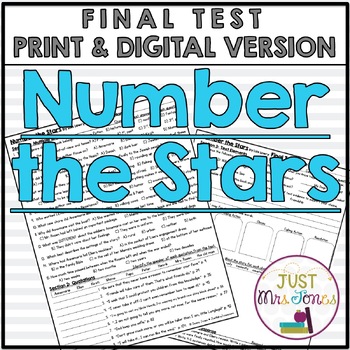 Preview of Number the Stars by Lois Lowry Final Test