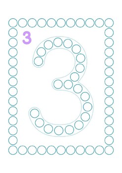 Number - themed Finger Painting for young learners (three) by Dancing Donut