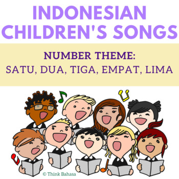 Preview of Number themed Indonesian children's song posters handout