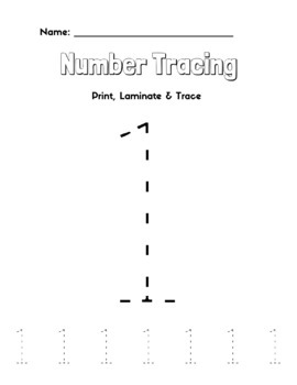 Preview of Number tracing 1 to 20