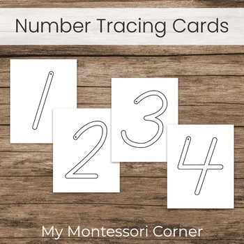 Preview of Number tracing cards, Montessori sandpaper numbers template