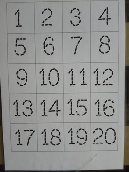 Preview of Number tracing page. Trace the numbers 1 -20. Learn to write numbers 1 -20.