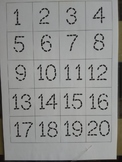 Number tracing page. Trace the numbers 1 -20. Learn to wri