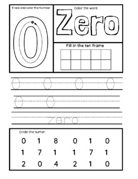 Number tracing worksheets 0 to 20 Pdf printable by Learning Legado