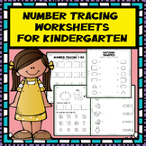 Number tracing worksheets for Kindergarten