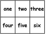 Number words 1 - 20 flash cards