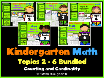 Preview of Kindergarten Math, Topics 2-6 Bundled: Counting and Cardinality