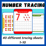 Number writing practice 1-10/ 40 pages number tracing 1-10