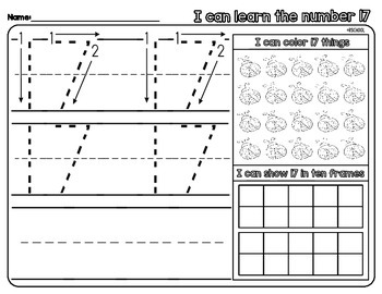 Number writing practice for beginning learners by RSchool | TpT