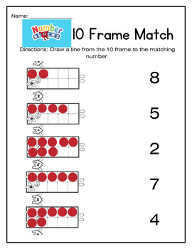 Preview of NumberBlocks 10 Frame Match