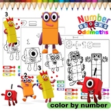 Numberblocks Color by Number Printable for kids Numberbloc