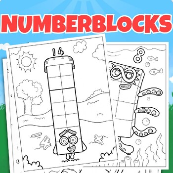 Preview of Numberblocks Coloring Pages (PDF Printables)