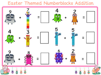 Preview of Numberblocks Easter Themed Addition Activity