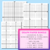 Numbered Graph Paper with XY axes - 3 different sizes!