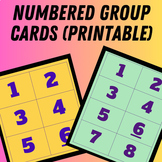 Numbered Group Cards (Printable) - Groups of 6 and 8