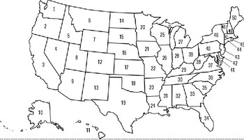 Numbered United States Political Map By Tech That Teaches Tpt