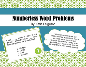 Preview of Numberless Word Problem Task Cards