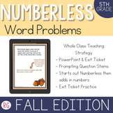 Numberless Word Problems | 5th Grade Fall Math Word Proble