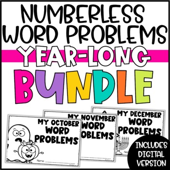 Preview of Numberless Word Problems Bundle - Word Problems for the ENTIRE YEAR!