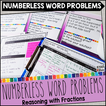 Preview of Numberless Word Problems Fraction Problem Solving Activity
